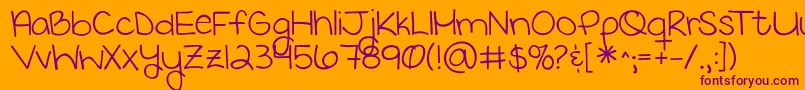 Kgkeepyourheadup Font – Purple Fonts on Orange Background