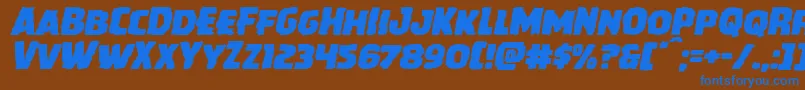 Howlinmadexpandital Font – Blue Fonts on Brown Background