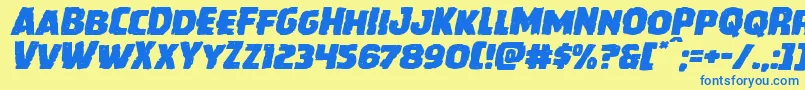 Howlinmadexpandital Font – Blue Fonts on Yellow Background