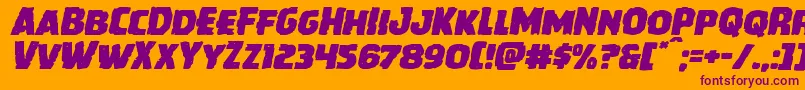 Howlinmadexpandital Font – Purple Fonts on Orange Background