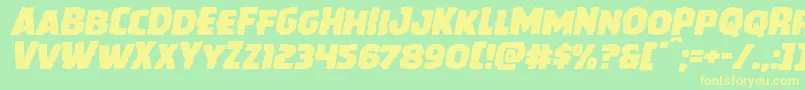 Howlinmadexpandital Font – Yellow Fonts on Green Background