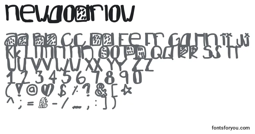Schriftart Newgodflow – Alphabet, Zahlen, spezielle Symbole