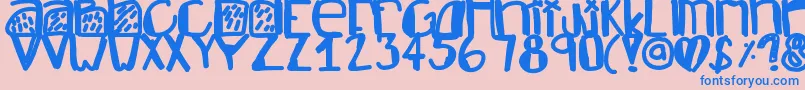 Newgodflow Font – Blue Fonts on Pink Background