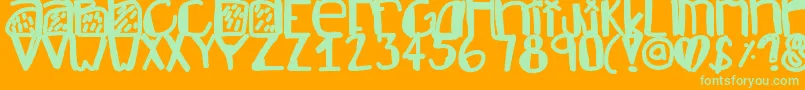 Newgodflow Font – Green Fonts on Orange Background