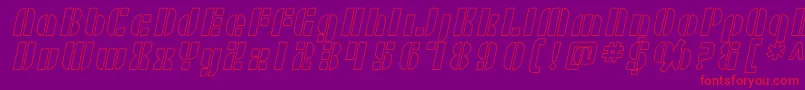 SfRetrospliceOutline-Schriftart – Rote Schriften auf violettem Hintergrund