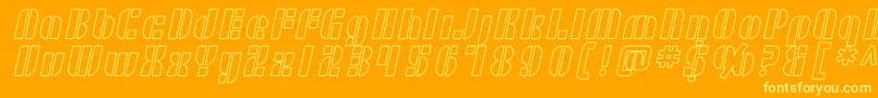 SfRetrospliceOutline Font – Yellow Fonts on Orange Background