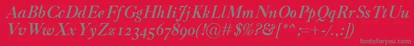 フォントCaslonClassicoBolditalic – 赤い背景に灰色の文字
