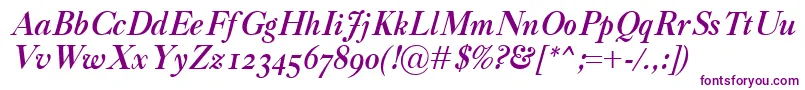Czcionka CaslonClassicoBolditalic – fioletowe czcionki