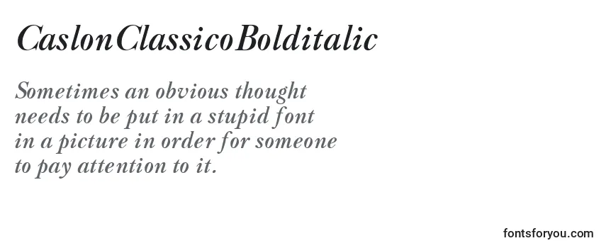 Review of the CaslonClassicoBolditalic Font