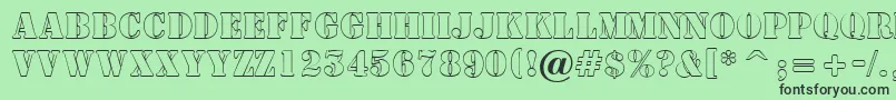 ASamperotl-fontti – mustat fontit vihreällä taustalla