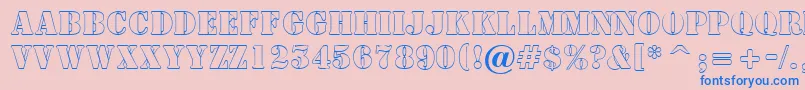 ASamperotl-fontti – siniset fontit vaaleanpunaisella taustalla