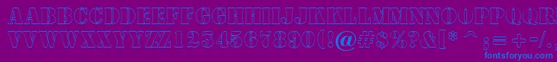 Шрифт ASamperotl – синие шрифты на фиолетовом фоне