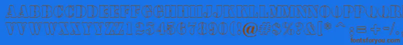 ASamperotl-fontti – ruskeat fontit sinisellä taustalla