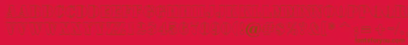 フォントASamperotl – 赤い背景に茶色の文字