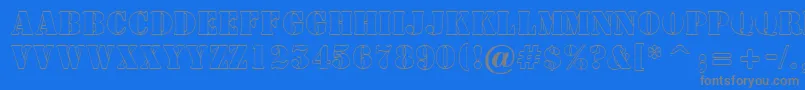 フォントASamperotl – 青い背景に灰色の文字