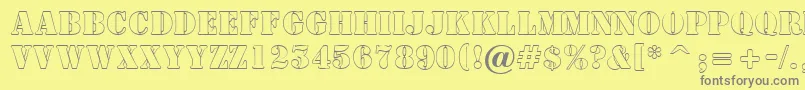 ASamperotl-Schriftart – Graue Schriften auf gelbem Hintergrund