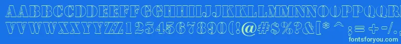 ASamperotl Font – Green Fonts on Blue Background