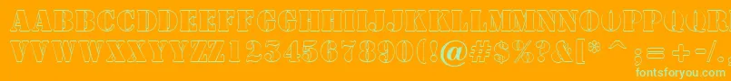 ASamperotl-fontti – vihreät fontit oranssilla taustalla