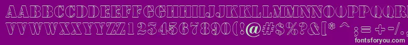 ASamperotl-fontti – vihreät fontit violetilla taustalla