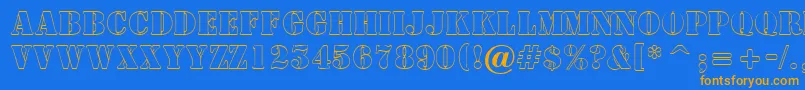 ASamperotl Font – Orange Fonts on Blue Background