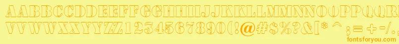 ASamperotl-fontti – oranssit fontit keltaisella taustalla