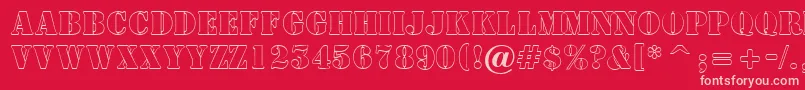 ASamperotl-fontti – vaaleanpunaiset fontit punaisella taustalla