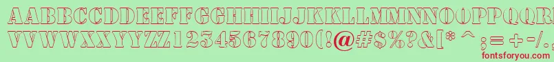 ASamperotl-fontti – punaiset fontit vihreällä taustalla