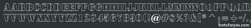 ASamperotl-fontti – valkoiset fontit mustalla taustalla