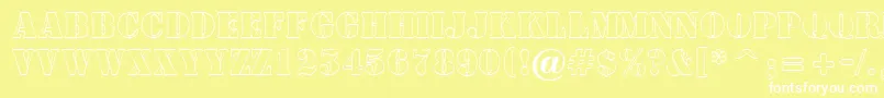 フォントASamperotl – 黄色い背景に白い文字