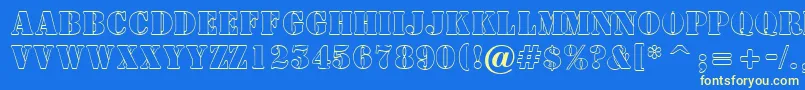 ASamperotl Font – Yellow Fonts on Blue Background