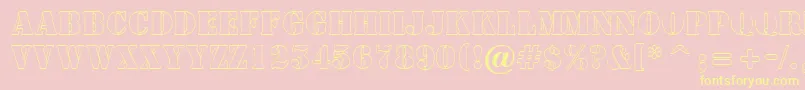 フォントASamperotl – 黄色のフォント、ピンクの背景