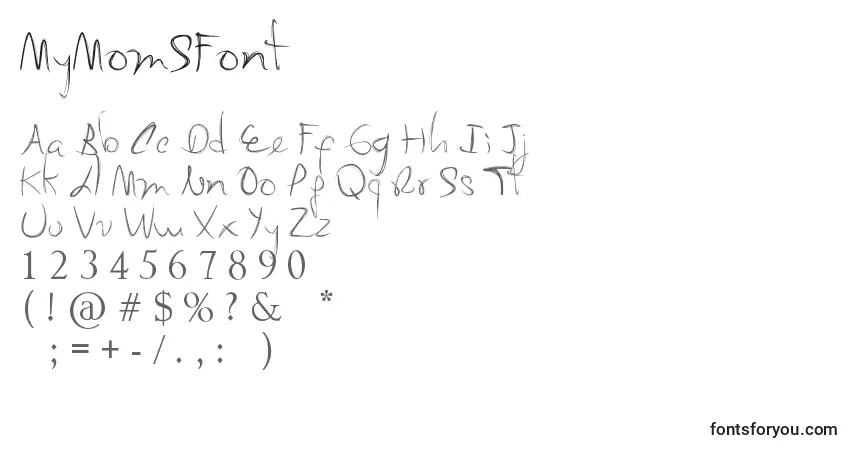 Шрифт MyMomSFont – алфавит, цифры, специальные символы