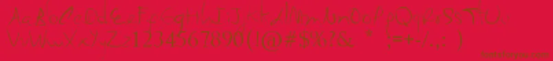 MyMomSFont Font – Brown Fonts on Red Background