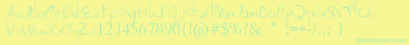 フォントMyMomSFont – 黄色い背景に緑の文字