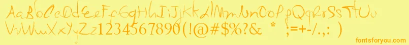 fuente MyMomSFont – Fuentes Naranjas Sobre Fondo Amarillo