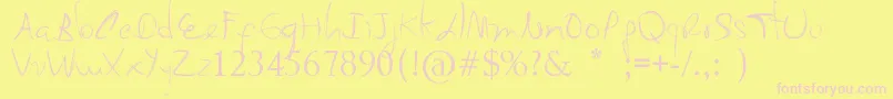 MyMomSFont-Schriftart – Rosa Schriften auf gelbem Hintergrund