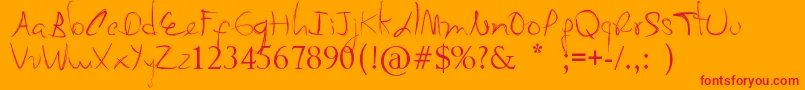 MyMomSFont Font – Red Fonts on Orange Background