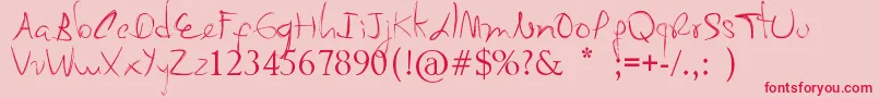 MyMomSFont Font – Red Fonts on Pink Background