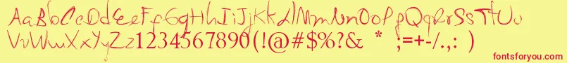 MyMomSFont Font – Red Fonts on Yellow Background