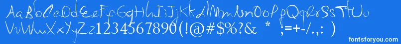 Шрифт MyMomSFont – белые шрифты на синем фоне