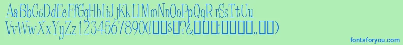 PineCasual-Schriftart – Blaue Schriften auf grünem Hintergrund