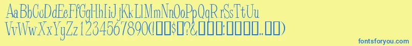 PineCasual Font – Blue Fonts on Yellow Background