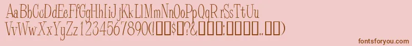 PineCasual Font – Brown Fonts on Pink Background