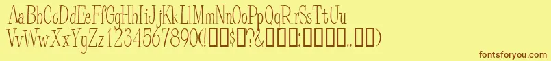 PineCasual Font – Brown Fonts on Yellow Background