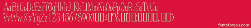 PineCasual Font – Green Fonts on Red Background