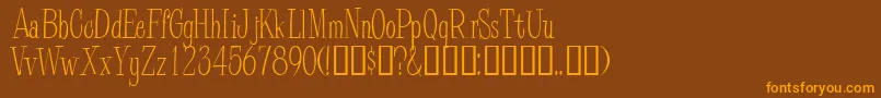 PineCasual-Schriftart – Orangefarbene Schriften auf braunem Hintergrund