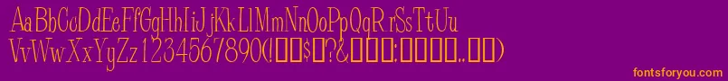 PineCasual Font – Orange Fonts on Purple Background