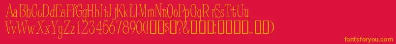 PineCasual Font – Orange Fonts on Red Background