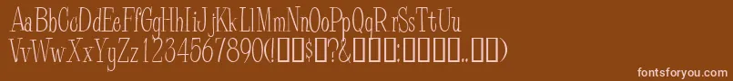 PineCasual Font – Pink Fonts on Brown Background