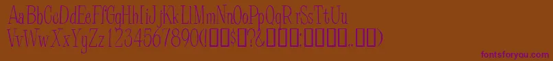 PineCasual Font – Purple Fonts on Brown Background